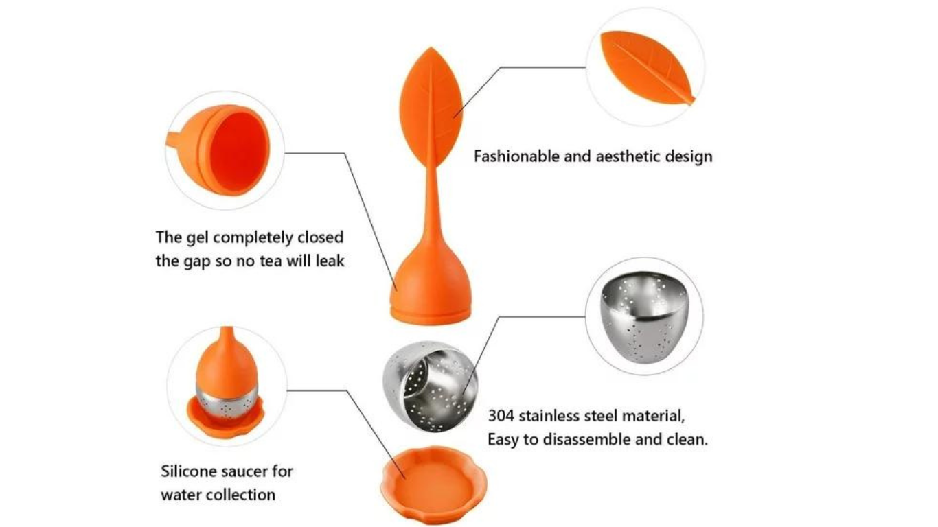 Soursopshop: Signature Stainless Steel Silicone Tea Leaf Infuser